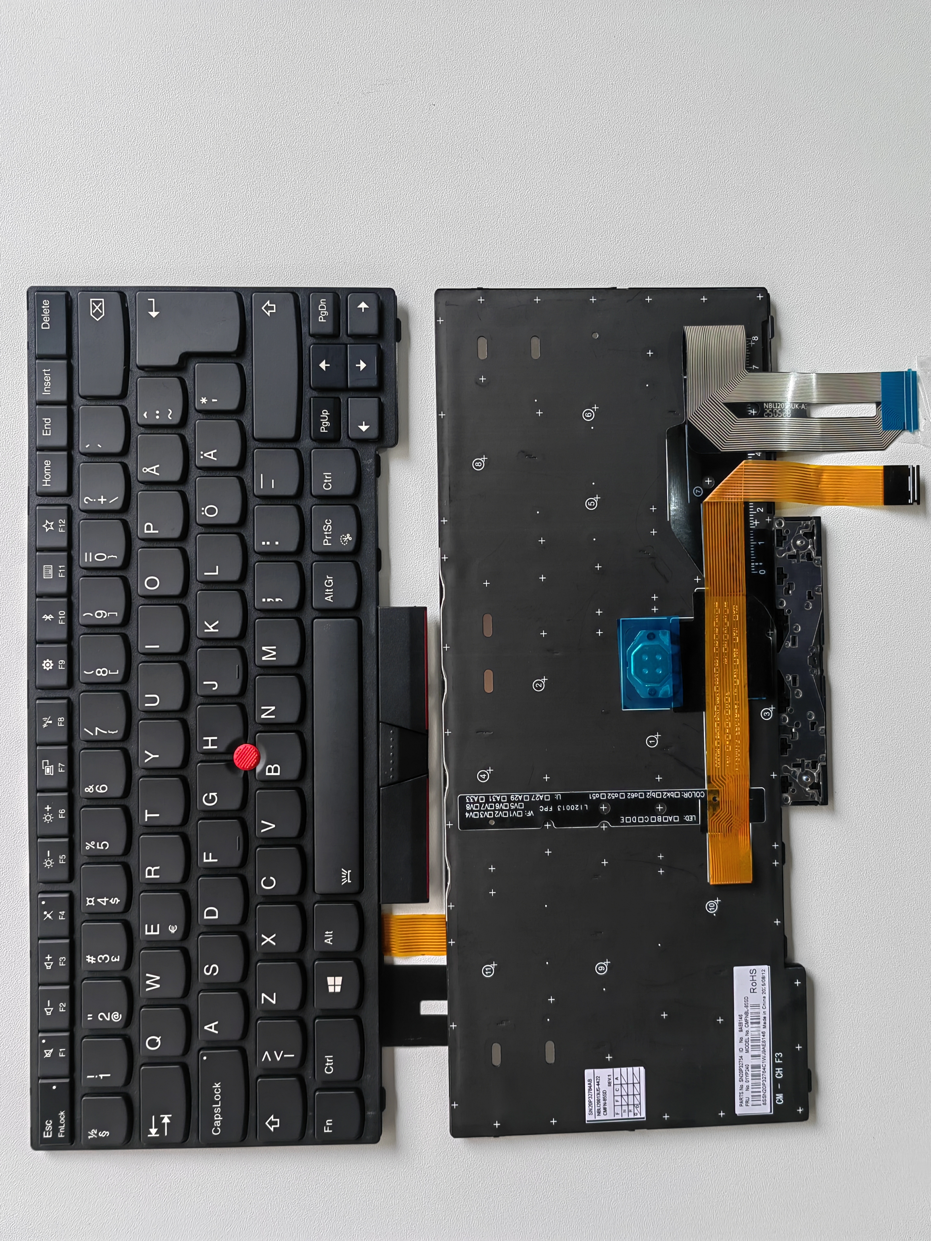 Picture of New Replacement Laptop Keyboard For IBM E480/T490/E490/T480S/L480/L380/R480/L390/E495 BLACK FRAME BLACK With Point Backlit (OEM) Other Language Layout